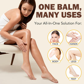 Generic balm ingredients bowl with sebo and honey showing natural origin