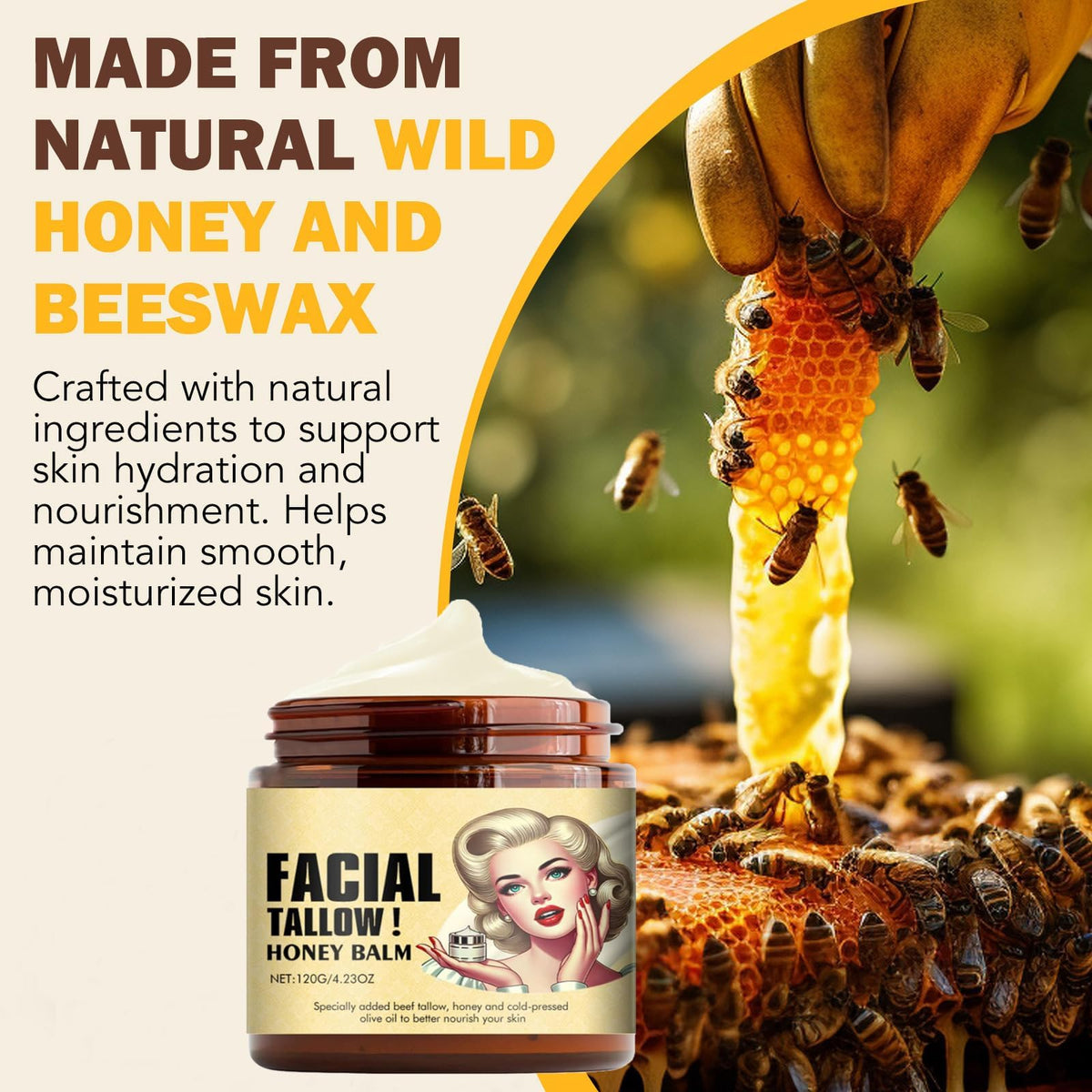 Generic balm texture closeup revealing creamy spreadability and hydration