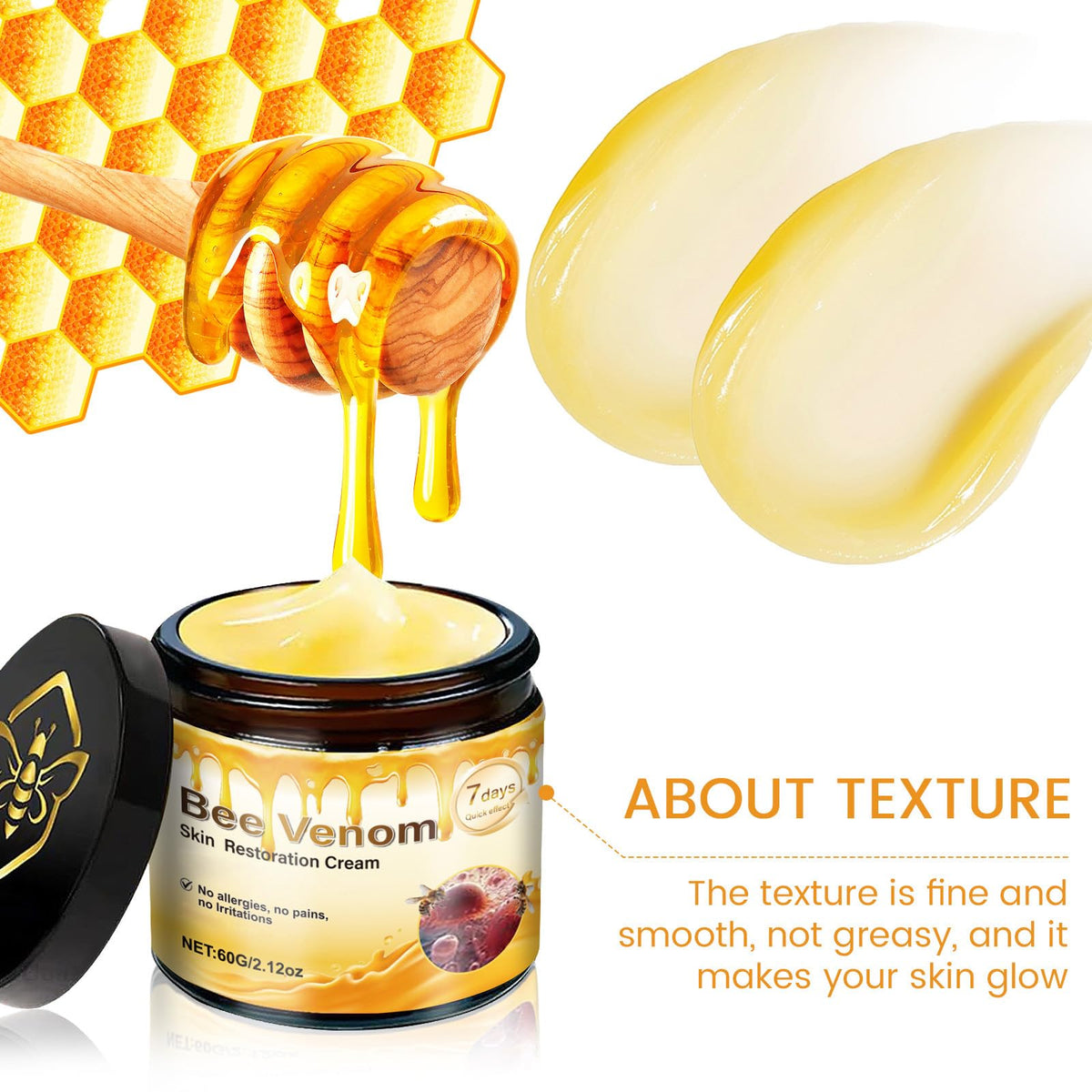 Generic brand cream on fingers demonstrating easy spreadability and quick absorption