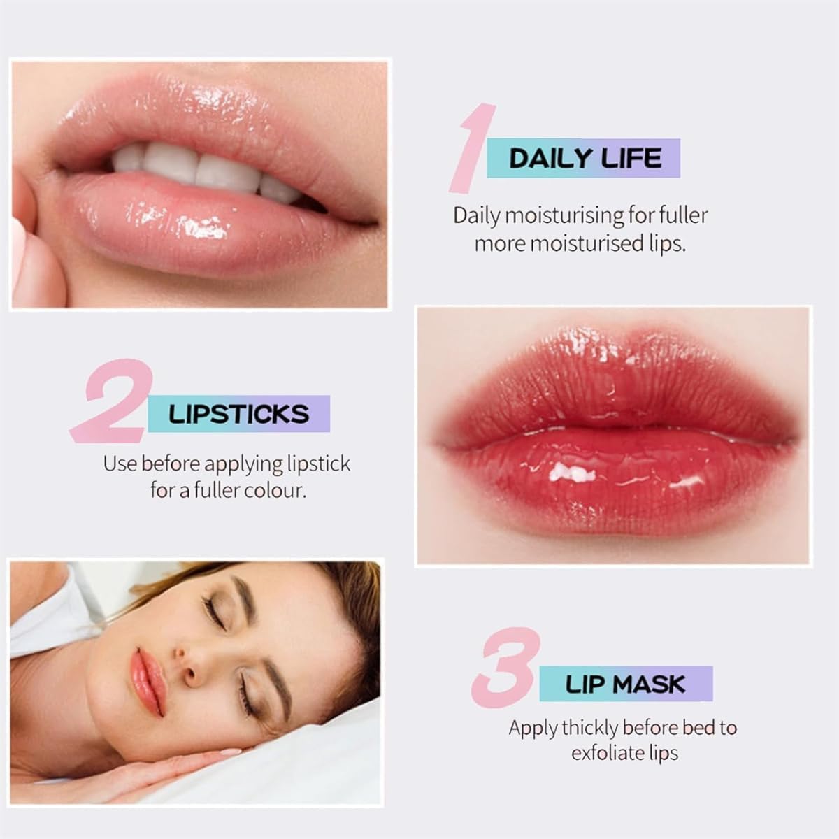 Generic illustrative before and after lips showing brighter, more even-looking result