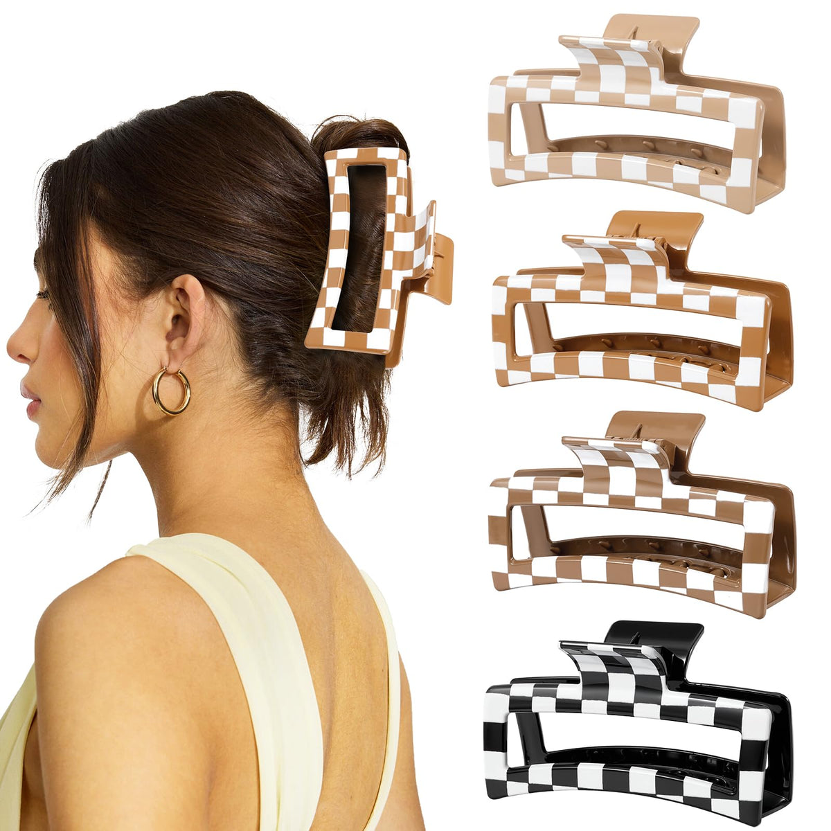 Generic checkered clip front view showing design and secure hold