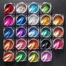 Generic brand chrome powder used to create a metallic French tip for contrast