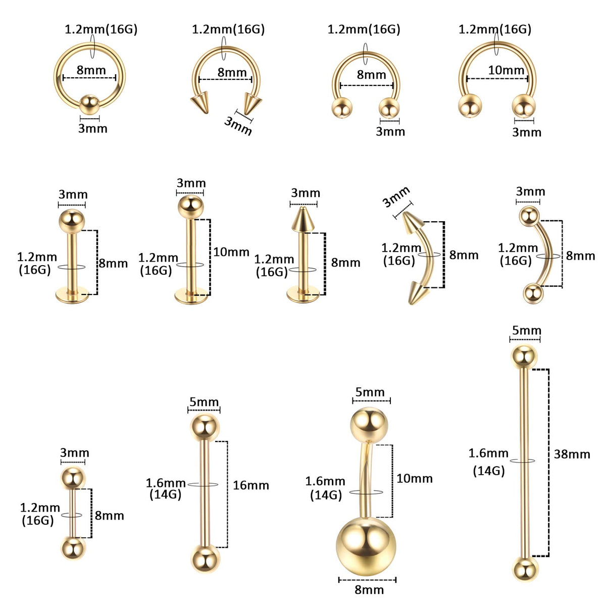 Generic close-up of 316L surgical steel jewelry polished finish reducing irritation
