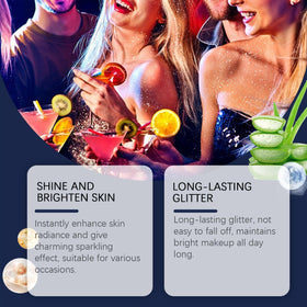 Generic glitter detail on clothing, displays durable festival-safe sparkle