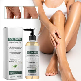 Generic collagen on bathroom shelf lifestyle scene promoting spa-like routine