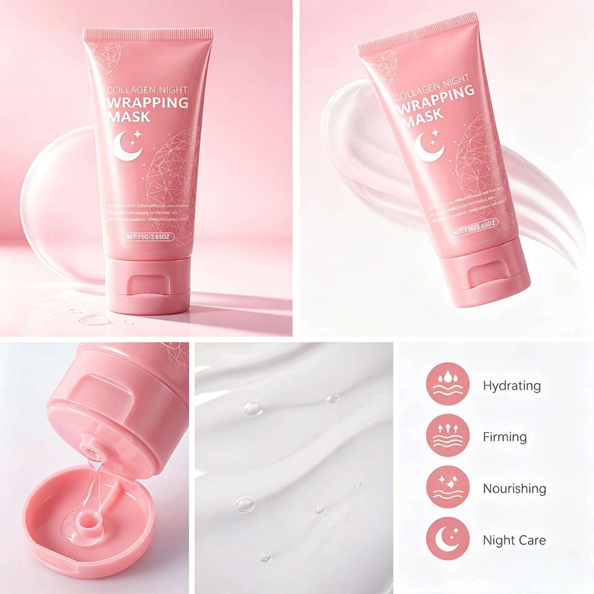Generic Collagen Mask being applied to face demonstrating easy overnight use