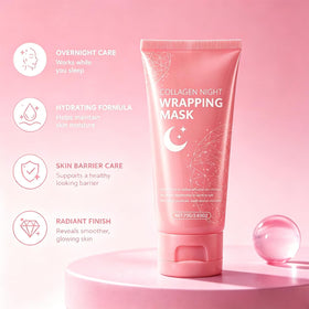 Generic Collagen Mask peeling off in morning revealing soft renewed skin