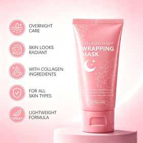 Generic Collagen Mask held in hand showing 2.54 fl.oz travel-friendly size