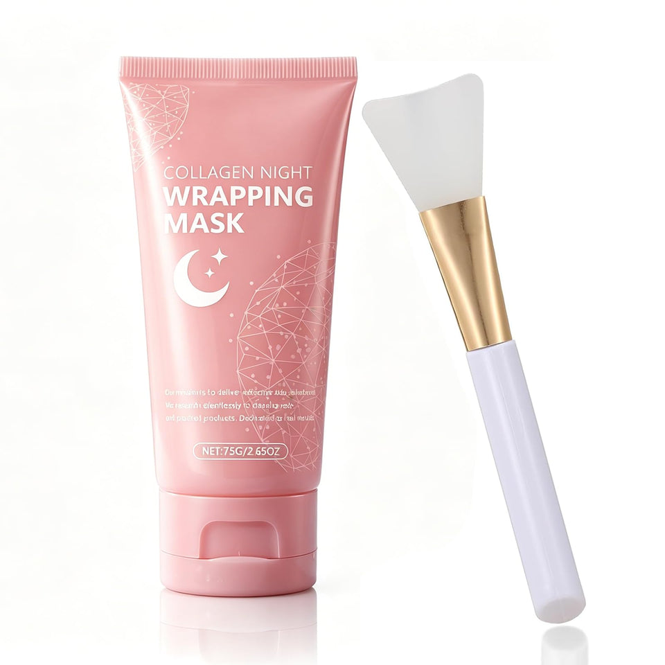 Generic Collagen Night Wrapping Mask front jar showing product design and portability