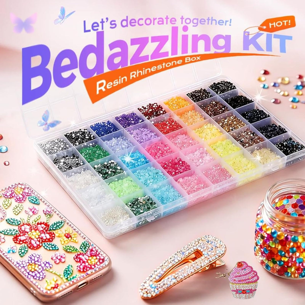 Generic close-up of 40 color compartments offering quick color selection benefits