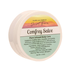 generic comfrey salve texture closeup in jar showing creamy balm and nourishing avocado oil base