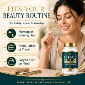 Generic brand elastin powder texture emphasizing pure marine source