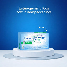 EnterogerminaKids next to a coin for size comparison and easy portability