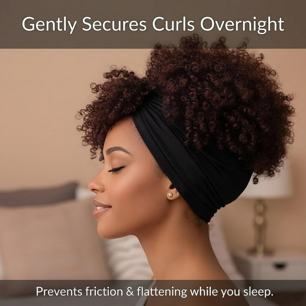 Generic brand fabric close-up highlighting smooth stretch that reduces frizz