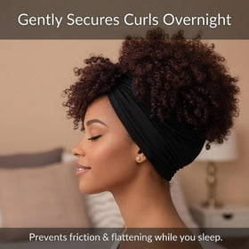 Generic brand fabric close-up highlighting smooth stretch that reduces frizz