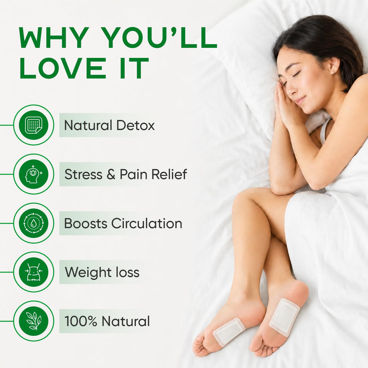 Generic foot patches individually wrapped sachet highlighting freshness benefit