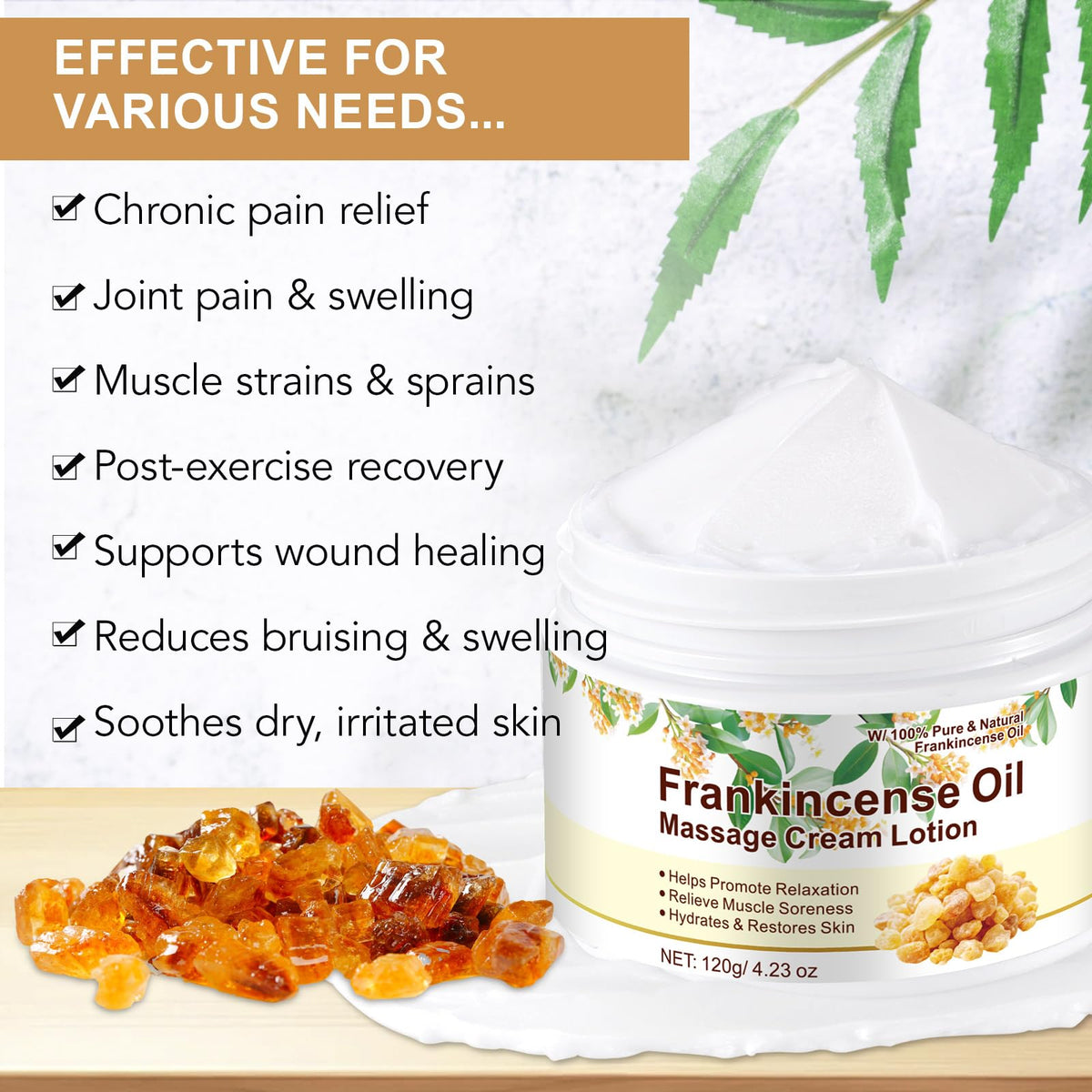 Generic frankincense balm size comparison beside a coin showing portable, travel-friendly benefit