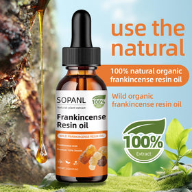 Generic frankincense bottle on bathroom counter in daily skincare setting