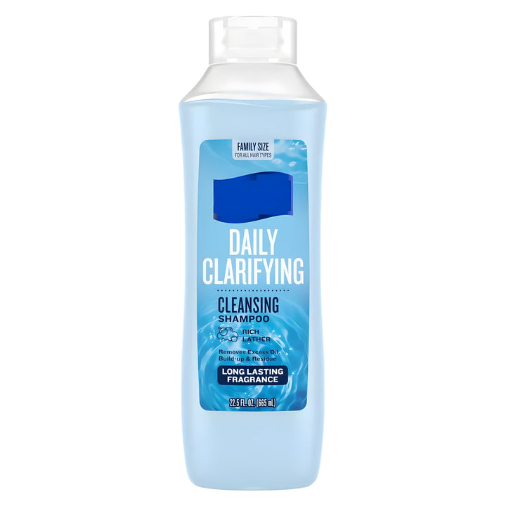 Generic brand front bottle showing label and 22.5 oz size, clear deep-clean benefit