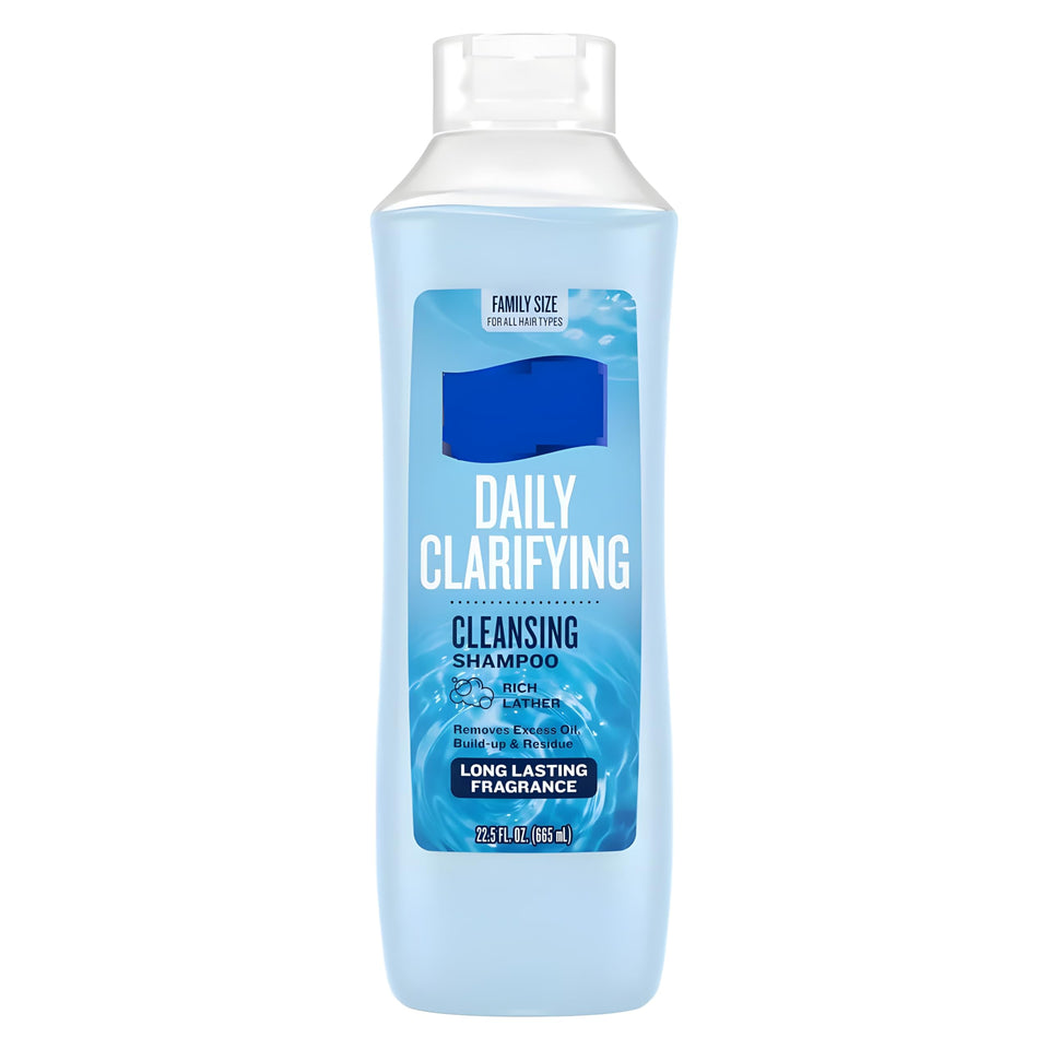 Generic brand front bottle showing label and 22.5 oz size, clear deep-clean benefit