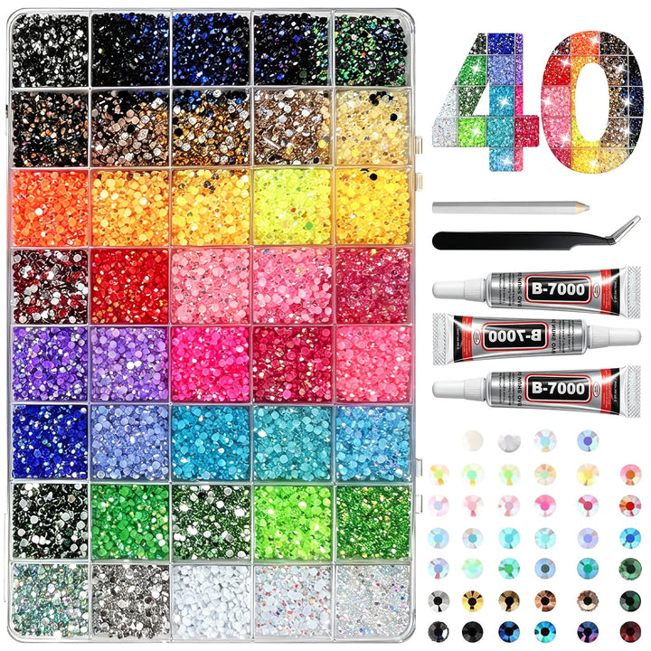 Generic front packaging showing the complete bedazzling kit and included supplies