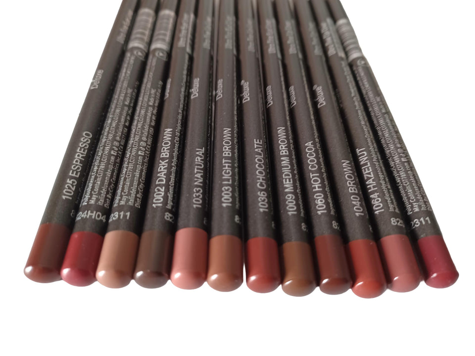 Generic front packaging of 12 brown liners showing variety and neat storage benefit