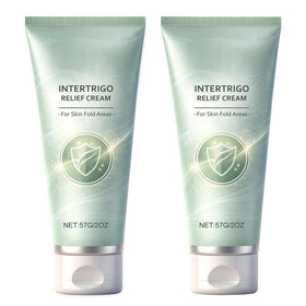 Generic front packaging showing two intertrigo cream tubes and fast-drying benefit
