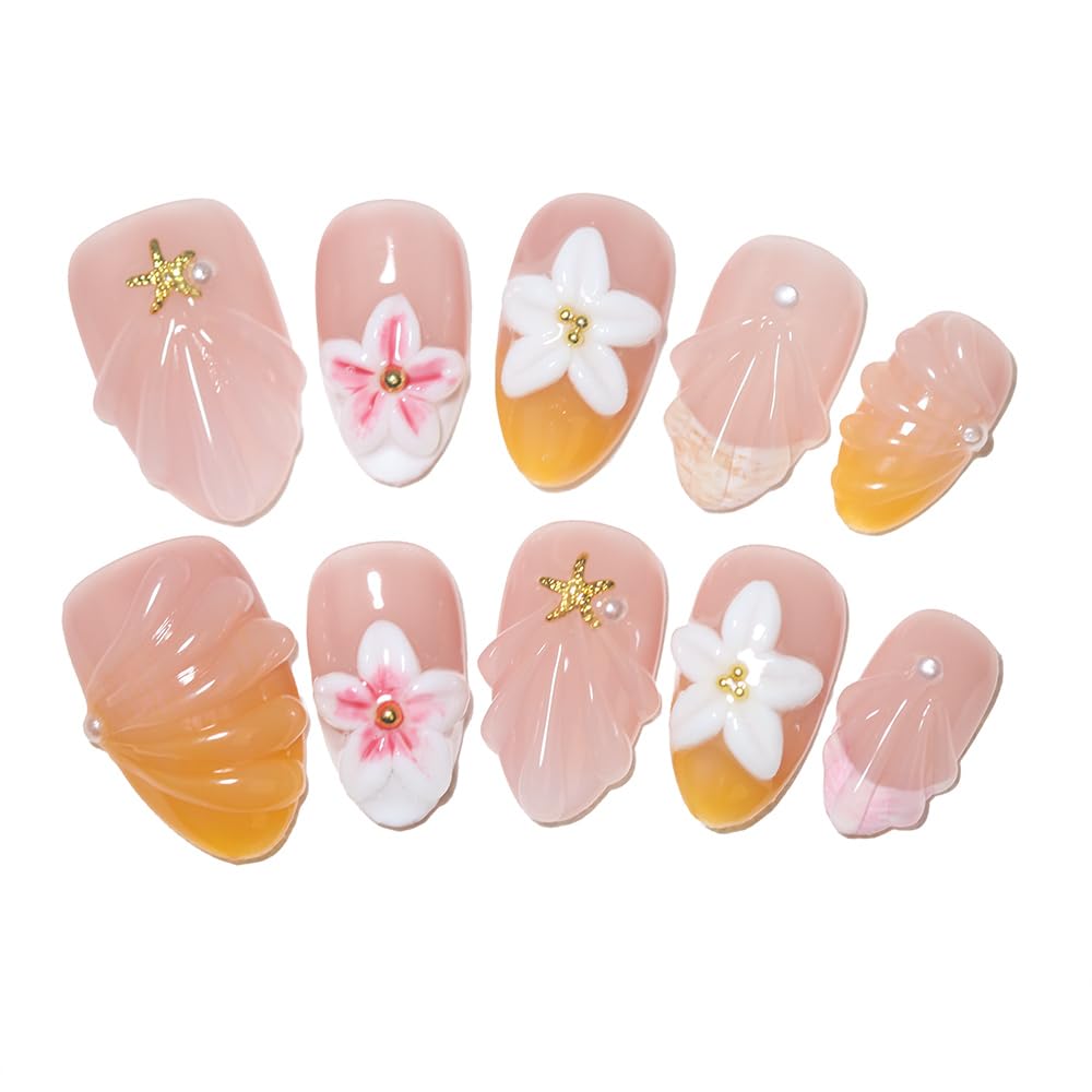 Generic front packaging shows nude pink yellow ombré and beach accents, instant stylish nails