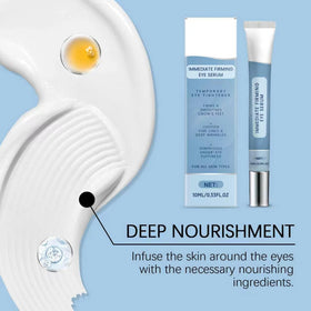 Generic brand before and after eye area photo showing reduced appearance of lines