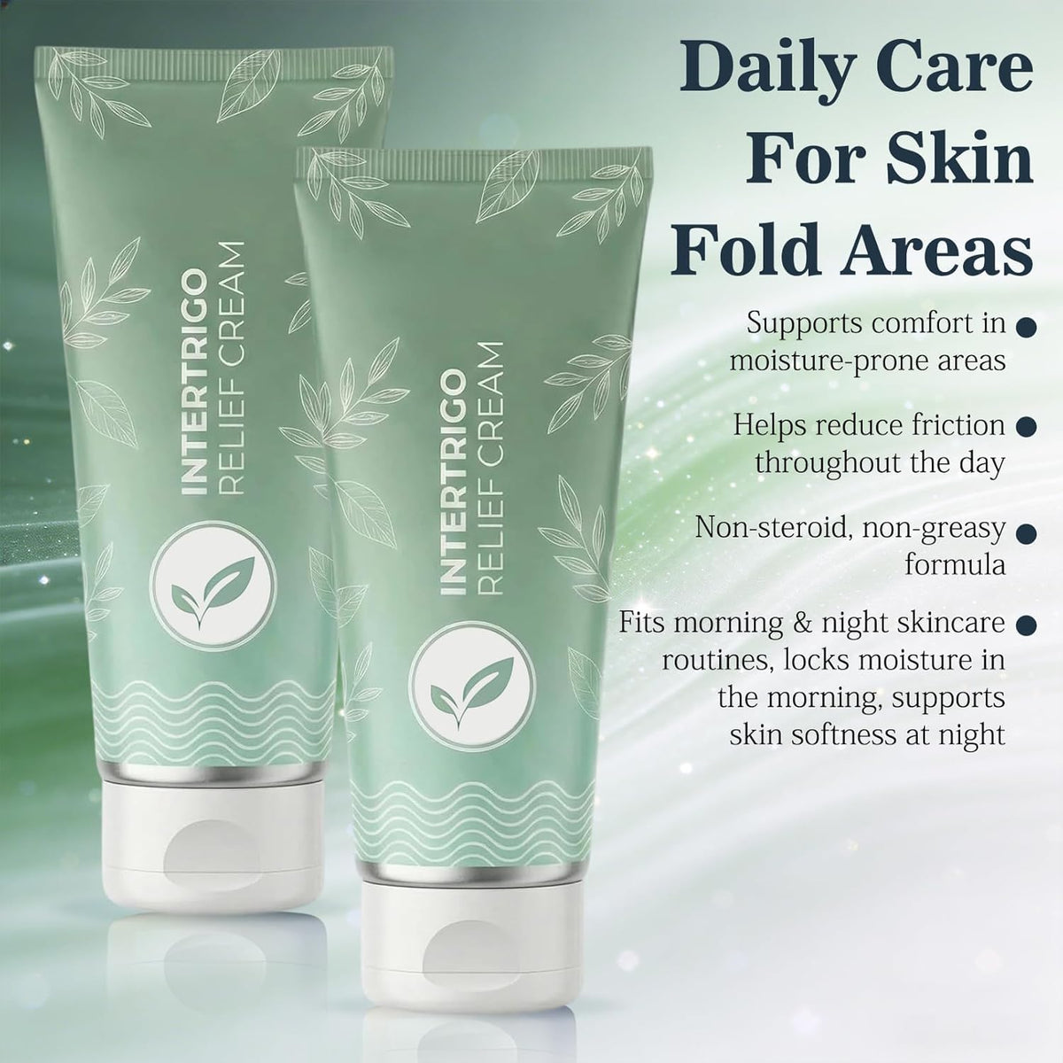 Generic intertrigo cream open tube texture highlighting fast-drying finish