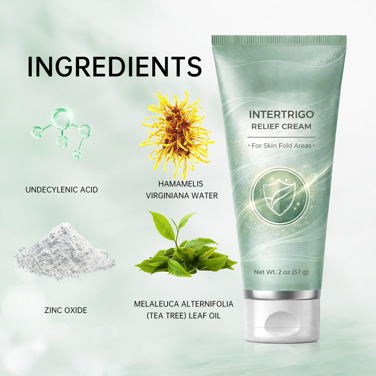 Generic intertrigo cream two tubes on a dresser in lifestyle scene promoting daily skin comfort