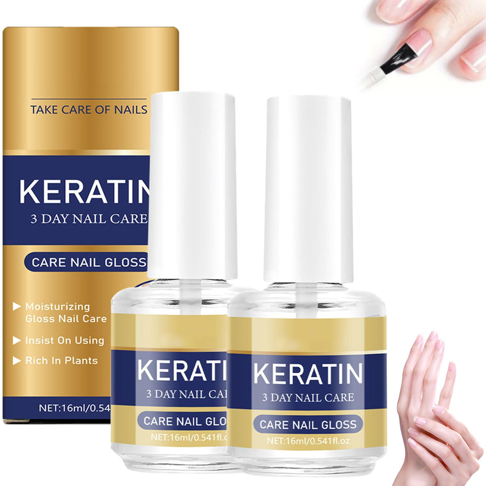 Generic keratin nail oil front bottle showing sleek packaging and quick nourishment