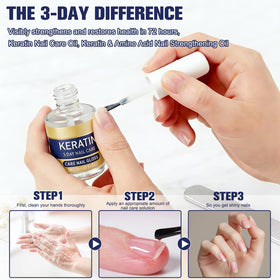 Generic keratin nail oil texture closeup highlighting lightweight absorbent formula