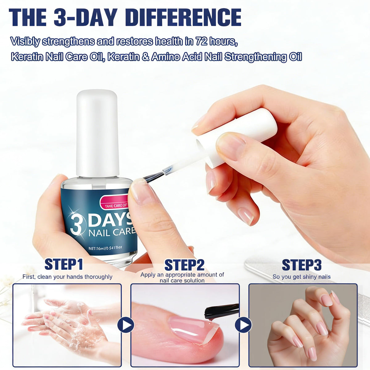 Generic three bottles display emphasizing value pack and consistent daily care benefit