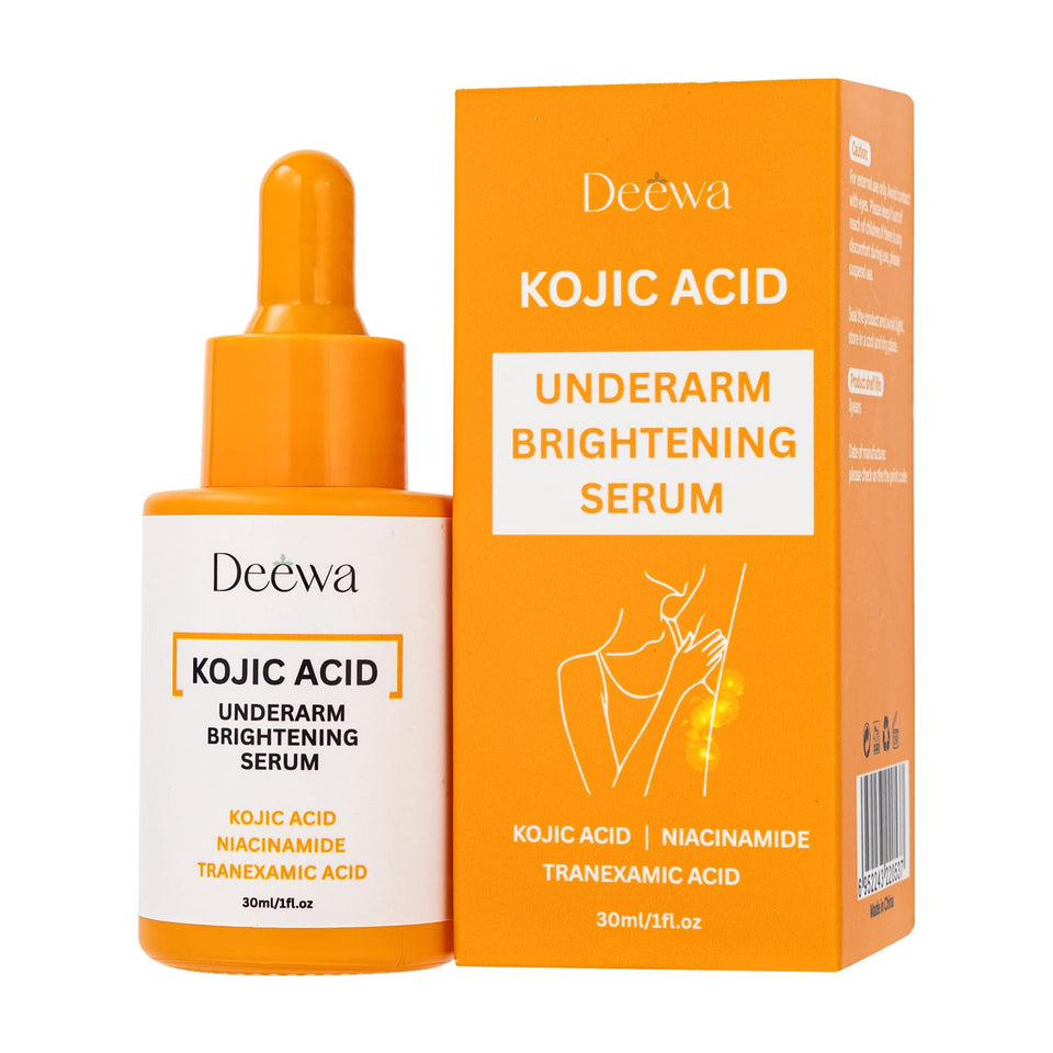 Generic kojic underarm brightening serum front bottle showing clean packaging and benefits