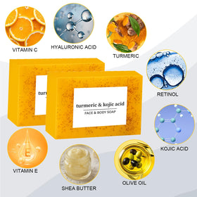 Generic lemon turmeric soap close-up of surface texture highlighting smooth lathering benefit