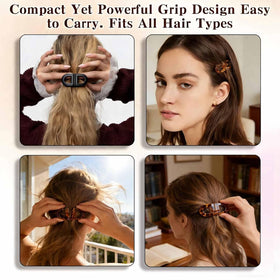 Generic magnetic hair clip holding thin hair showing gentle-hold benefit