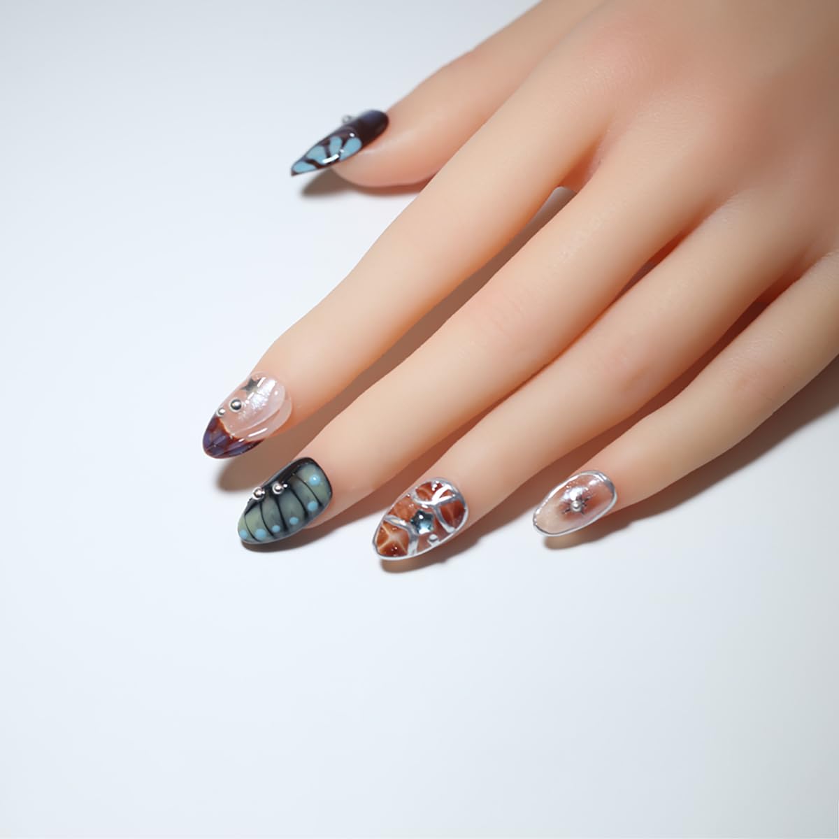 Generic marbling with silver gilding edge emphasizing luxe metallic shine
