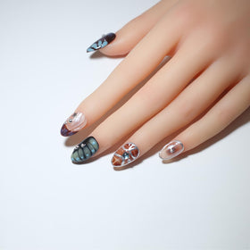 Generic marbling with silver gilding edge emphasizing luxe metallic shine