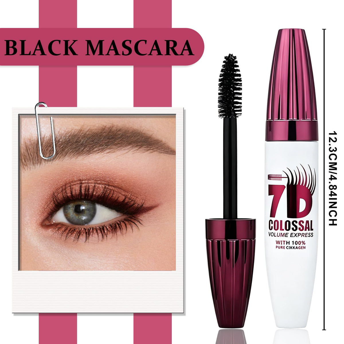 Generic mascara length comparison showing visible extension and fuller lashes