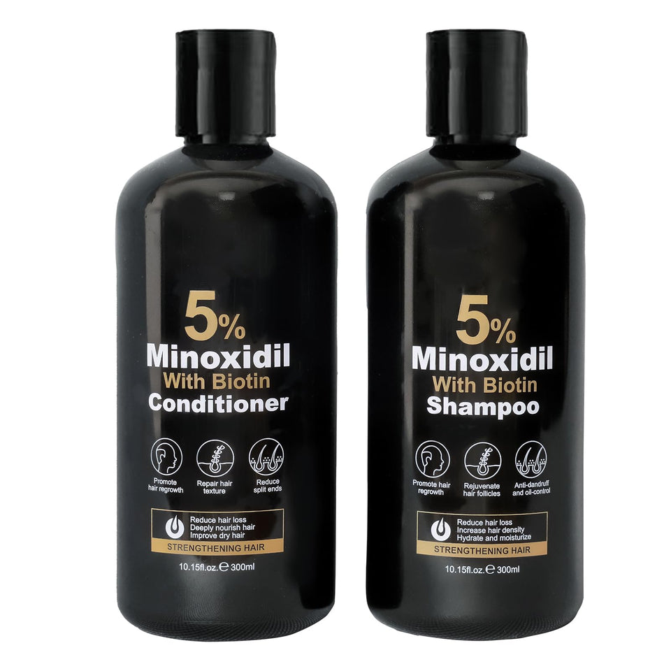 Generic brand front packaging showing shampoo and conditioner, clear product benefit