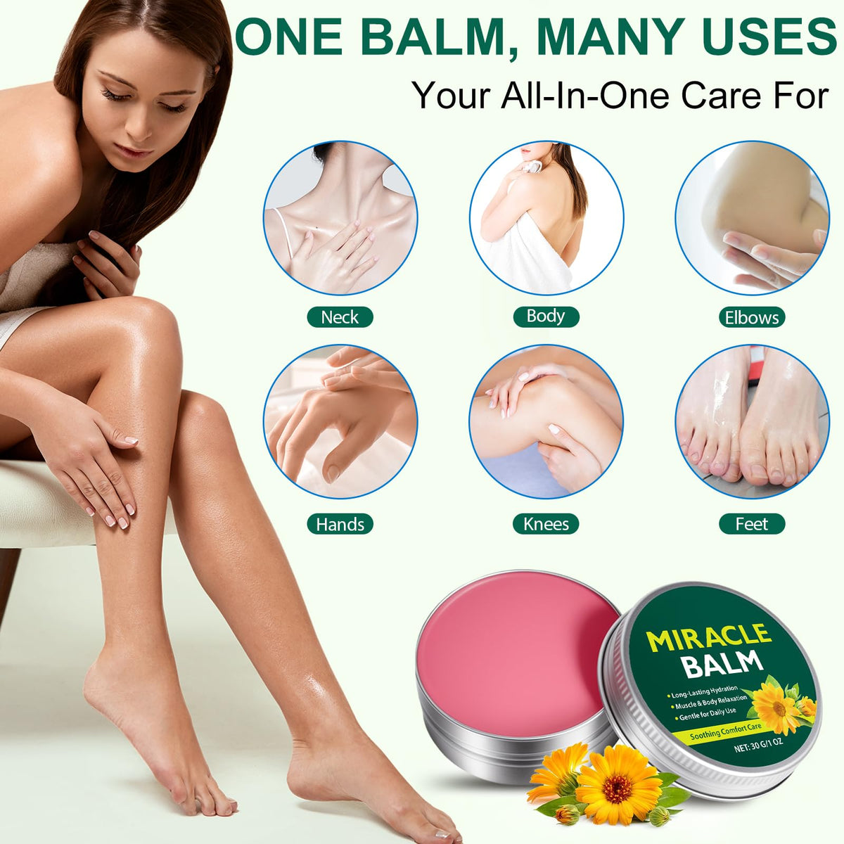 Generic Miracle Balm being spread on skin demonstrating easy application and comfort