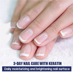 Generic side-by-side nail before and after results showing stronger, glossier nails