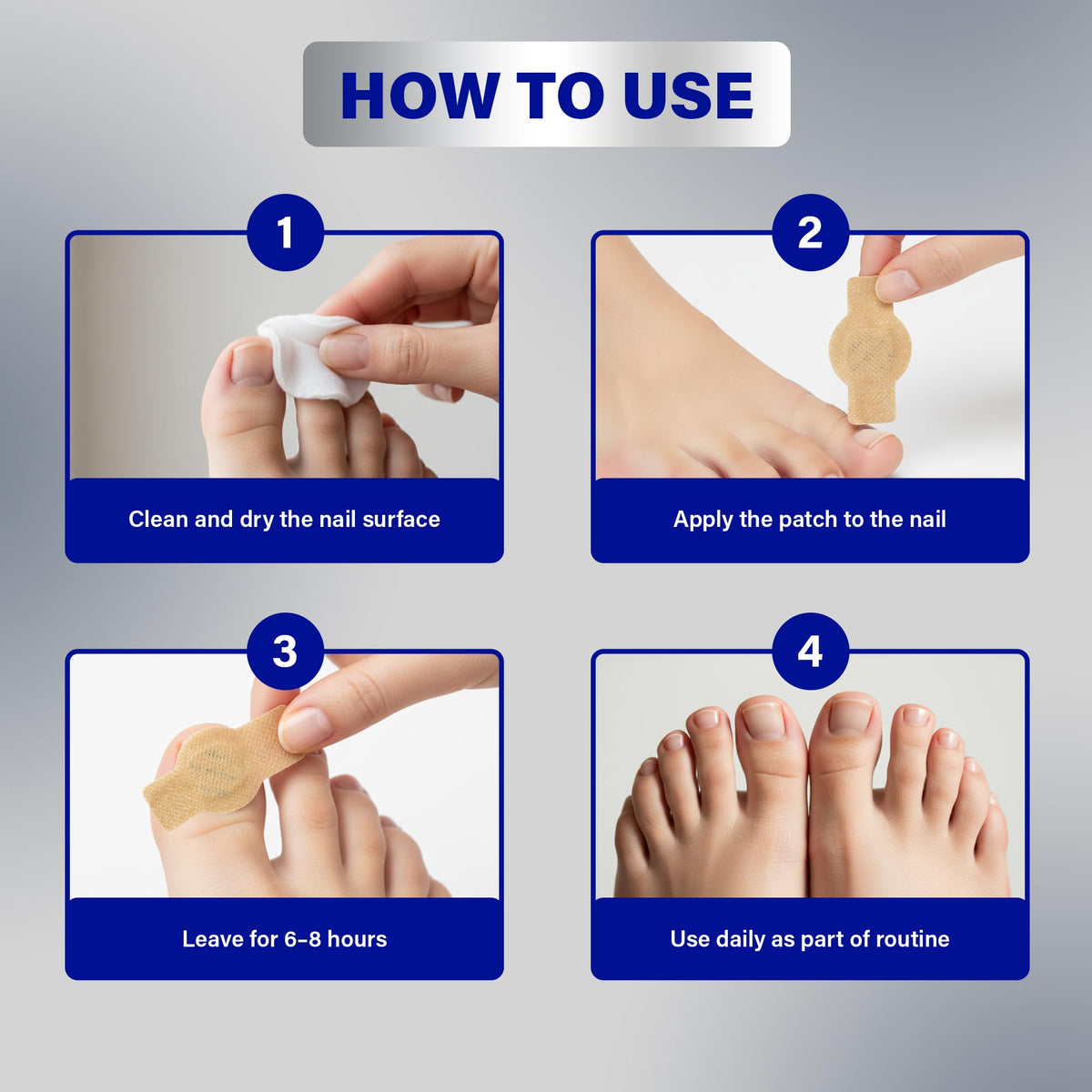 Generic nail patches close-up texture highlighting breathable thin material