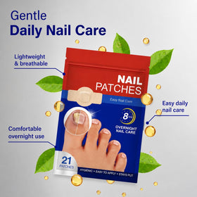 Generic nail patches next to a coin showing patch scale for proper sizing