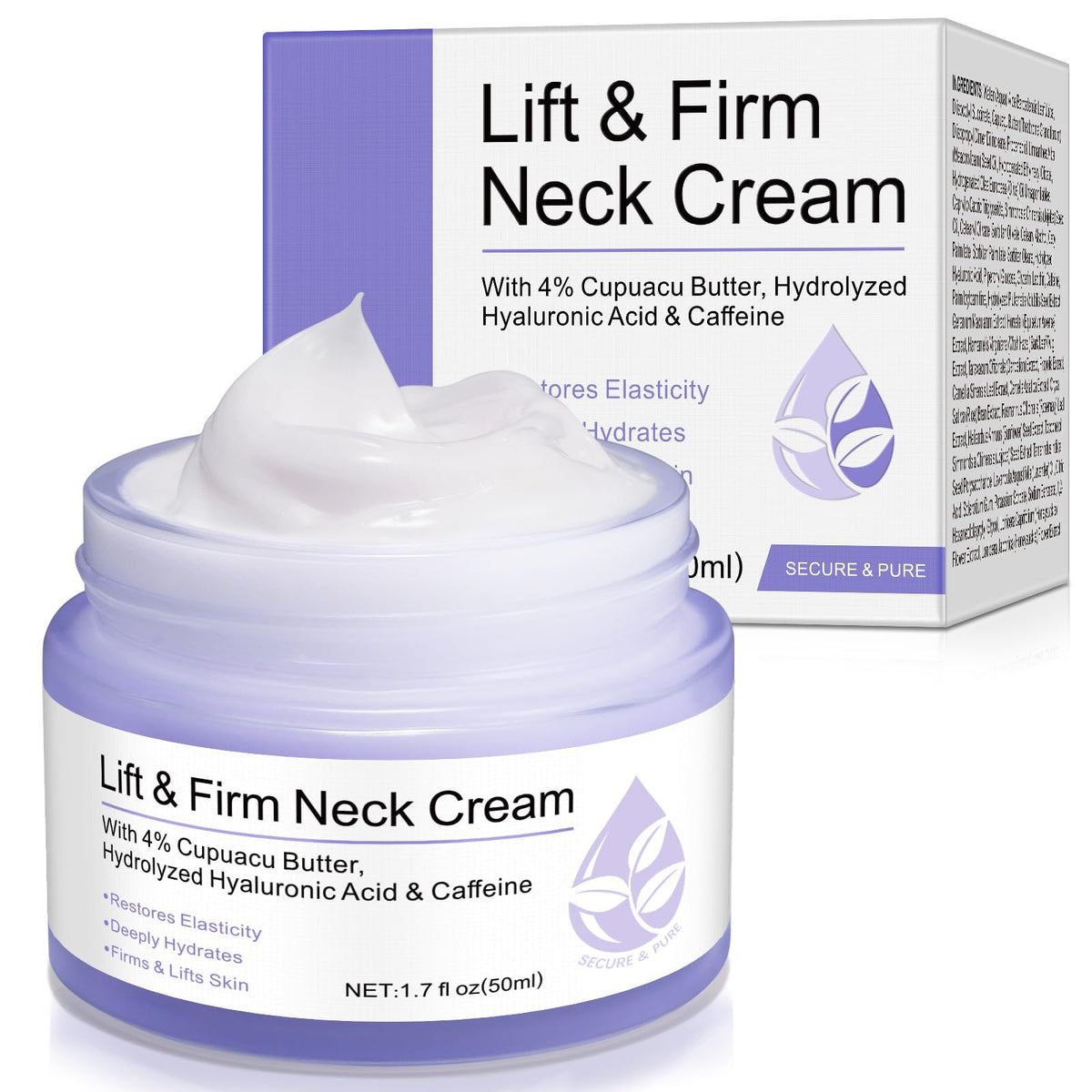 Generic neck firming cream jar front view showing packaging and easy-to-use design