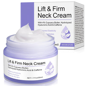 Generic neck firming cream jar front view showing packaging and easy-to-use design