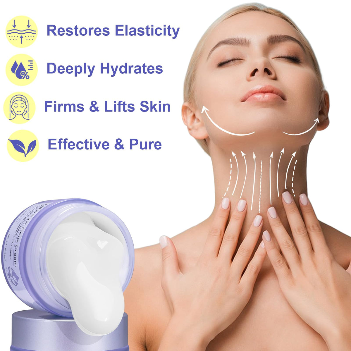 Generic brand cream pump dispensed texture close-up highlighting quick absorption