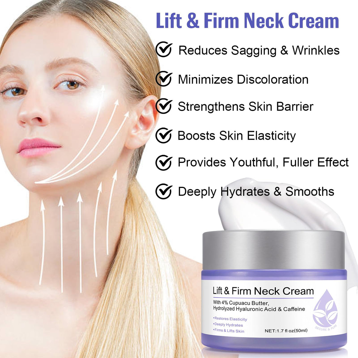 Generic 1.7 oz cream next to common items for size comparison and travel-friendly benefit