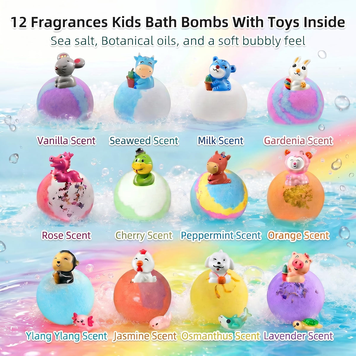 Generic open gift box with individually wrapped bombs benefit: convenient storage and portioning